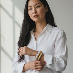 NWT Free People Ignatius Bangle in Cocoa & Ivory